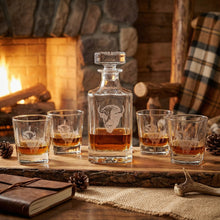Bison Sand Carved Decanter Set