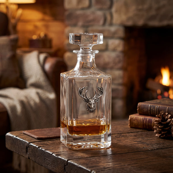 Stag Aged Pewter Decanter