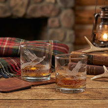 Pheasant Sand Carved Whiskey Glasses Set of 2