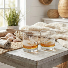 Pelicans Sand Carved Etched Whiskey Glasses Set of 2