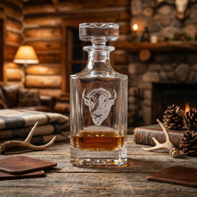 Sand Carved Bison Decanter