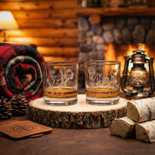 Labrador Sand Carved Whiskey Glasses Set of 2