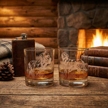 Labrador Sand Carved Whiskey Glasses Set of 2