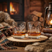 Labrador Sand Carved Whiskey Glasses Set of 2