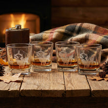 Bison Etched Whiskey Glasses Set of 4