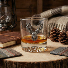 Aged Pewter Elk Old Fashion Glass