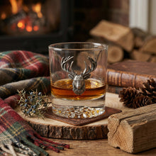 Aged Pewter Elk Old Fashion Glass