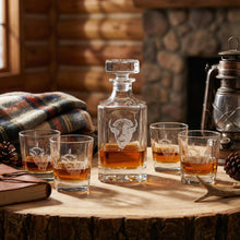 Bison Sand Carved Decanter Set