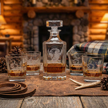 Bison Sand Carved Decanter Set
