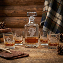 Bison Sand Carved Decanter Set