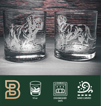 Labrador Retriever Design Sand Carved Etched Whiskey Glasses