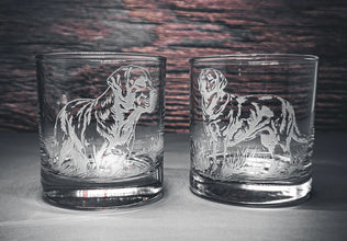 Labrador Retriever Design Sand Carved Etched Whiskey Glasses