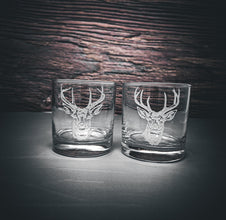 Etched Deer Whiskey Glass, Sand-Carved Bourbon Glass, Gift for Hunter
