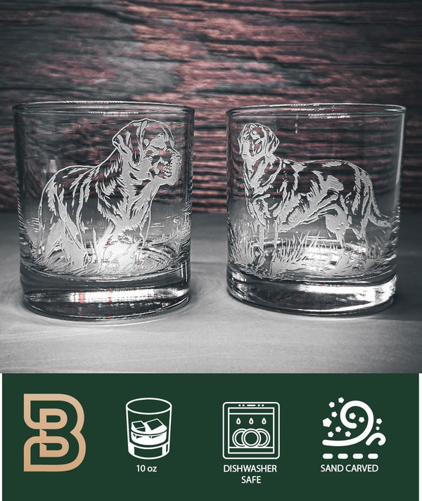Etched Labrador Whiskey Glass, Dog Lover Gift, Set of 2