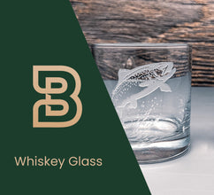 Etched Trout Whiskey Glass Set, Fisherman Gift, Cabin Barware