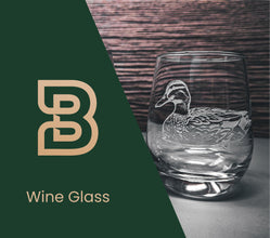 Etched Ducks Stemless Wine Glass, Lake House Barware, Set of 2