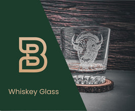 Etched Bison Whiskey Glasses, Cabin Barware Set (Set of 4)