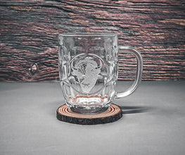 Etched Bison Beer Glass, Sand-Carved Whiskey Glass, Wildlife Barware