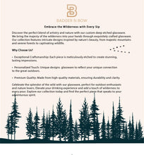 Etched Bison Whiskey Glasses, Cabin Drinkware Set of 2